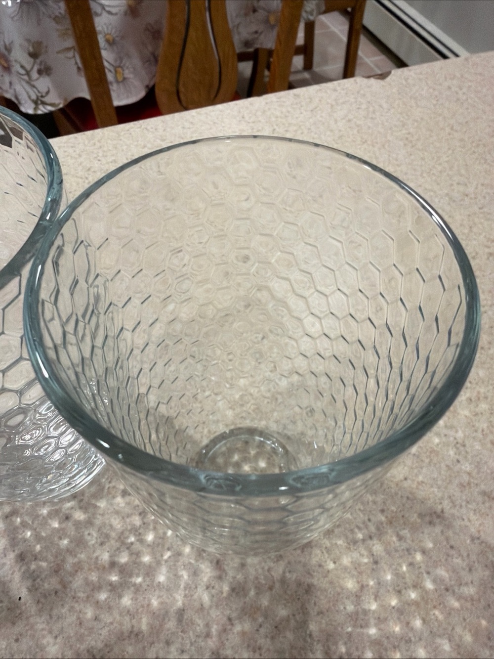 Vintage Pasabuhce Clear Hex-Pattern Glass 5.5 in Tumblers - Set of 4 honeycomb - Picture 11 of 15
